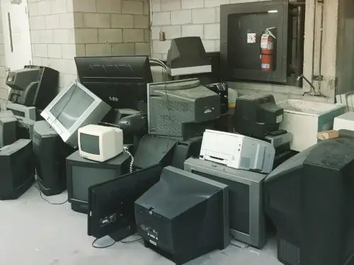 Pile of old CRT tvs